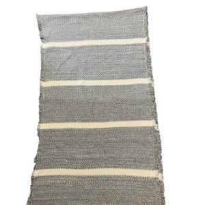 Banana Republic gray & cream striped large basketweave blanket scarf